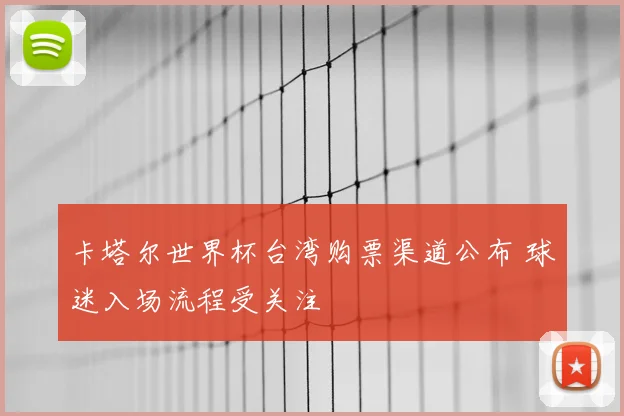 卡塔尔世界杯台湾购票渠道公布 球迷入场流程受关注